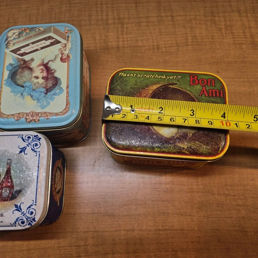 3 Retro Reproduction Bristol Ware Tins 1983 Bon Ami, Heinz, Nabisco Great Shape!